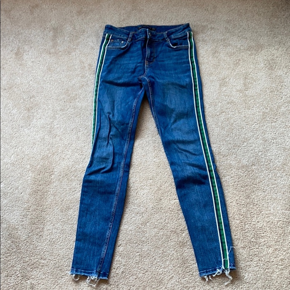 Zara paneled side jeans